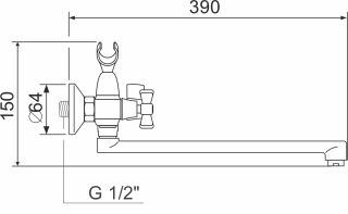 Смеситель для ванны с душем РМС SL118-140P хром